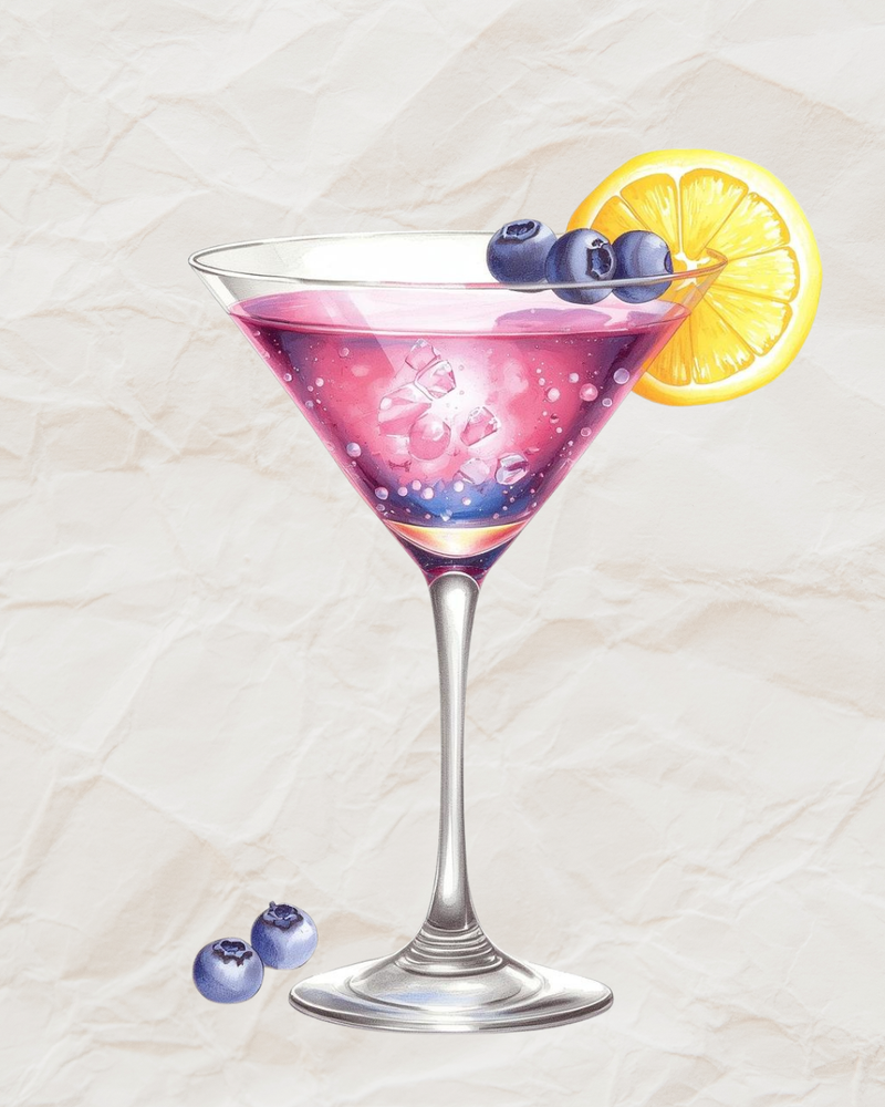 Blueberry Lemon Vodka Martini