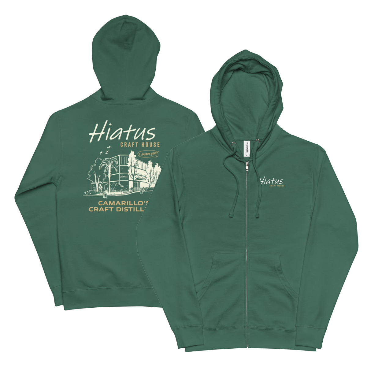 Camarillo's Craft Disilltery Fleece Zip Up Hoodie (Unisex)