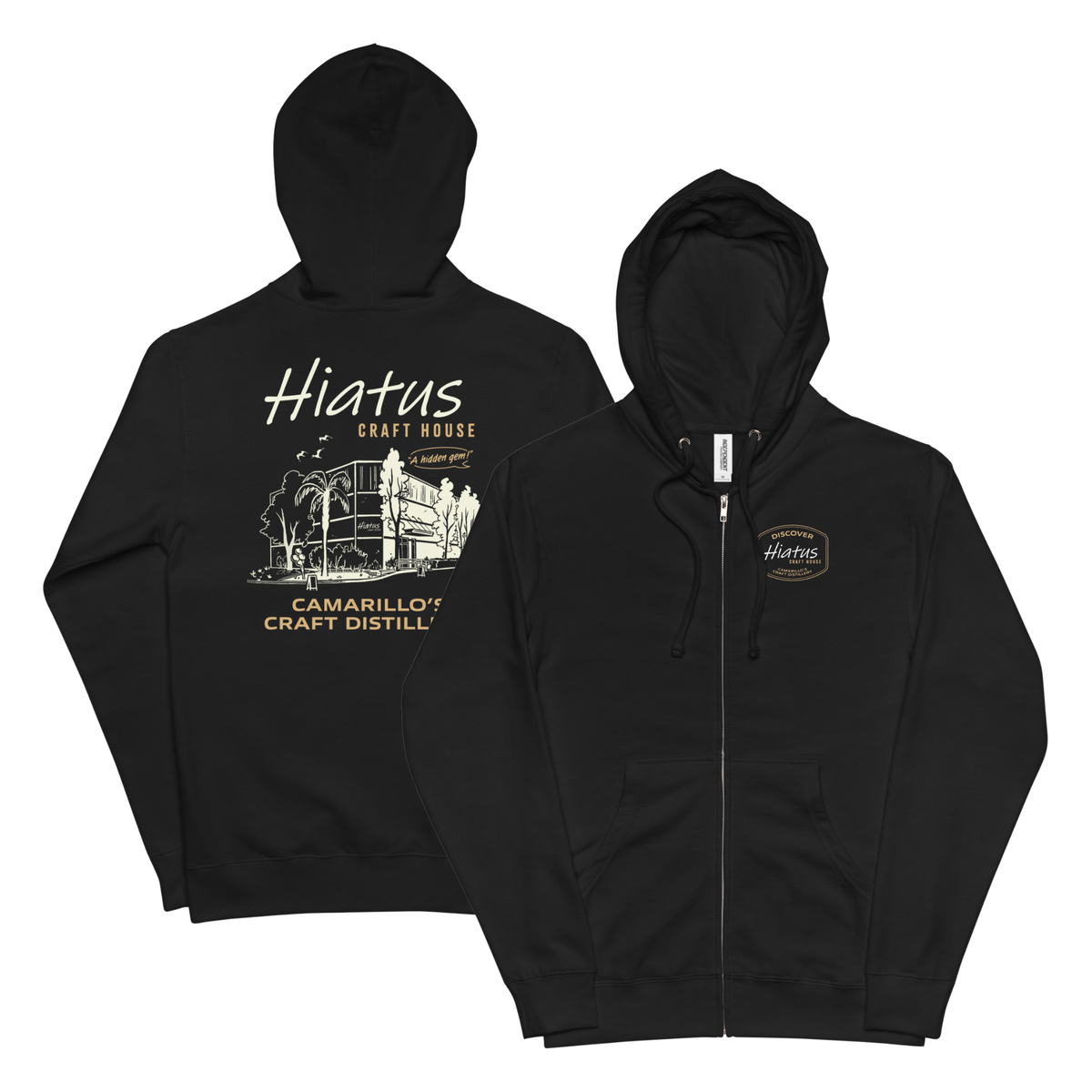 Camarillo's Craft Disilltery Fleece Zip Up Hoodie (Unisex)